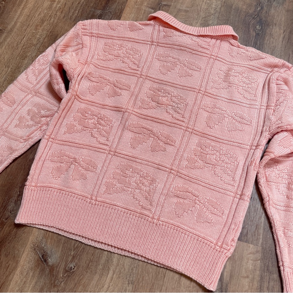 VTG 80s Avon Fashions Kawaii‎ Collar Sweater Pink Floral Embroidered Retro - Picture 6 of 10